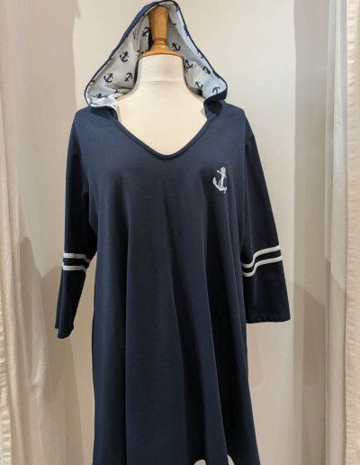 top capuche marine grande taille
